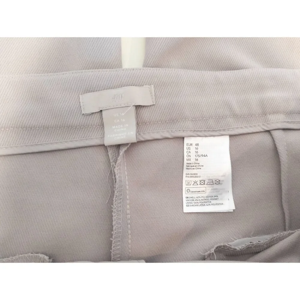 H&M‎ women's wide leg pleated dress pants slacks size 16